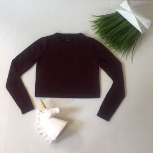 Forever 21 Maroon Colored Cropped Sweater